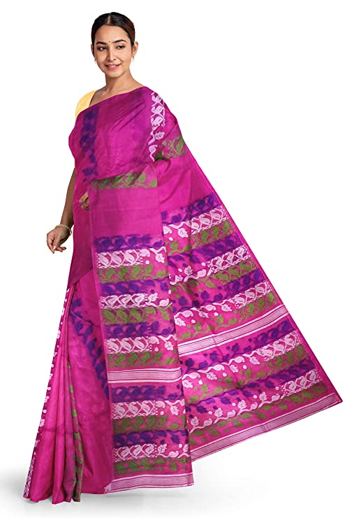 Pradip Fabrics Pink Color Gap jamdani  Saree