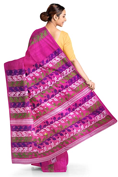 Pradip Fabrics Pink Color Gap jamdani  Saree