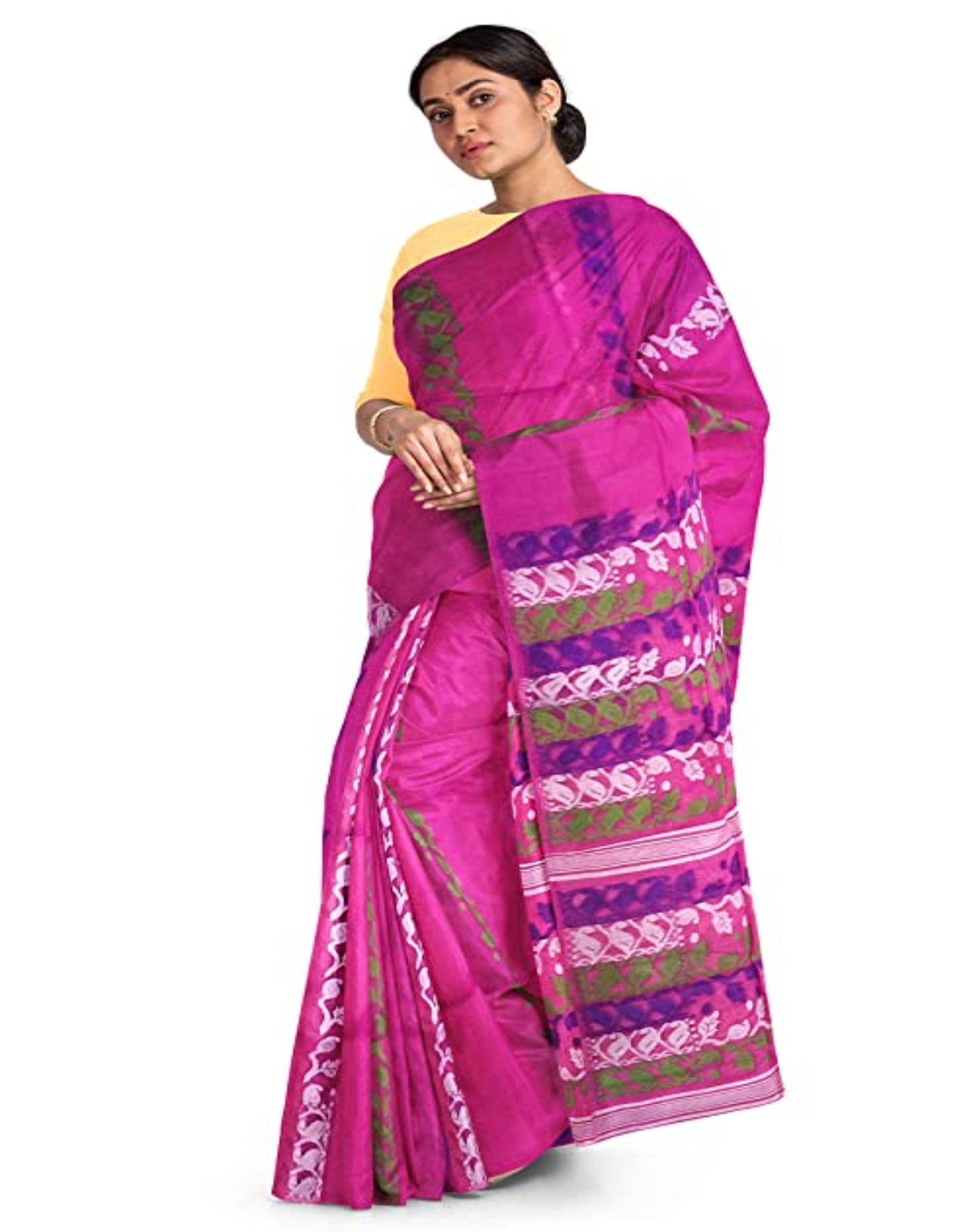 Pradip Fabrics Pink Color Gap jamdani  Saree