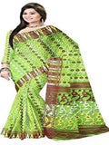 Pradip Fabrics Ethnic Women's Tant Silk Soft Green Color Saree