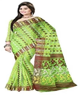 Pradip Fabrics Ethnic Women's Tant Silk Soft Green Color Saree