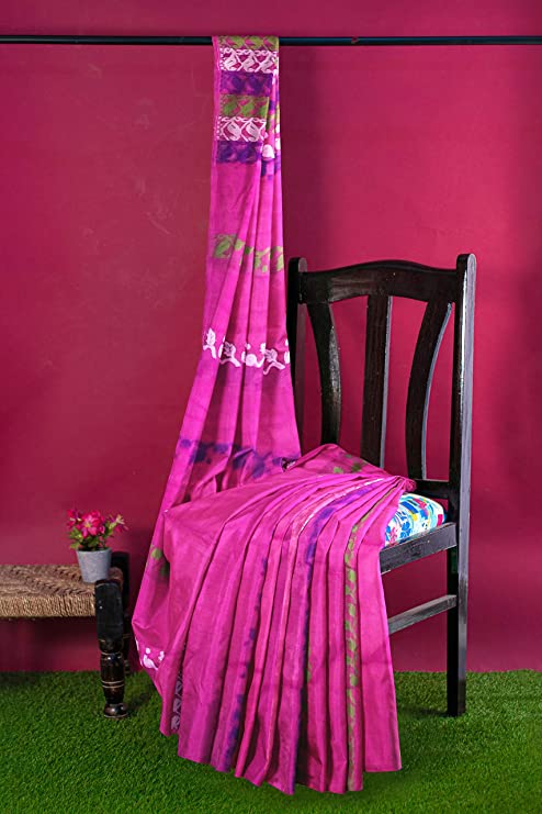 Pradip Fabrics Pink Color Gap jamdani  Saree