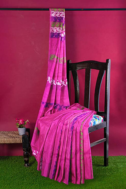 Pradip Fabrics Pink Color Gap jamdani  Saree